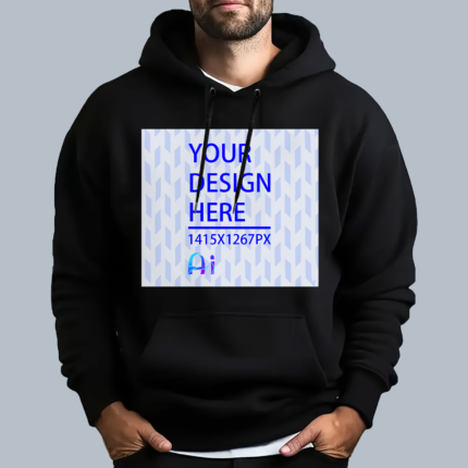 300g Hooded Sweatshirt - Black and White (Single-sided Print on Front) (Direct Shipping from the USA - New York Factory No. 1)