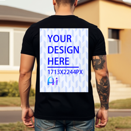 180g Men's Pure Cotton T-Shirt - Black/White (Single-sided printing on the back) (Direct shipping from the USA - Multiple factories)